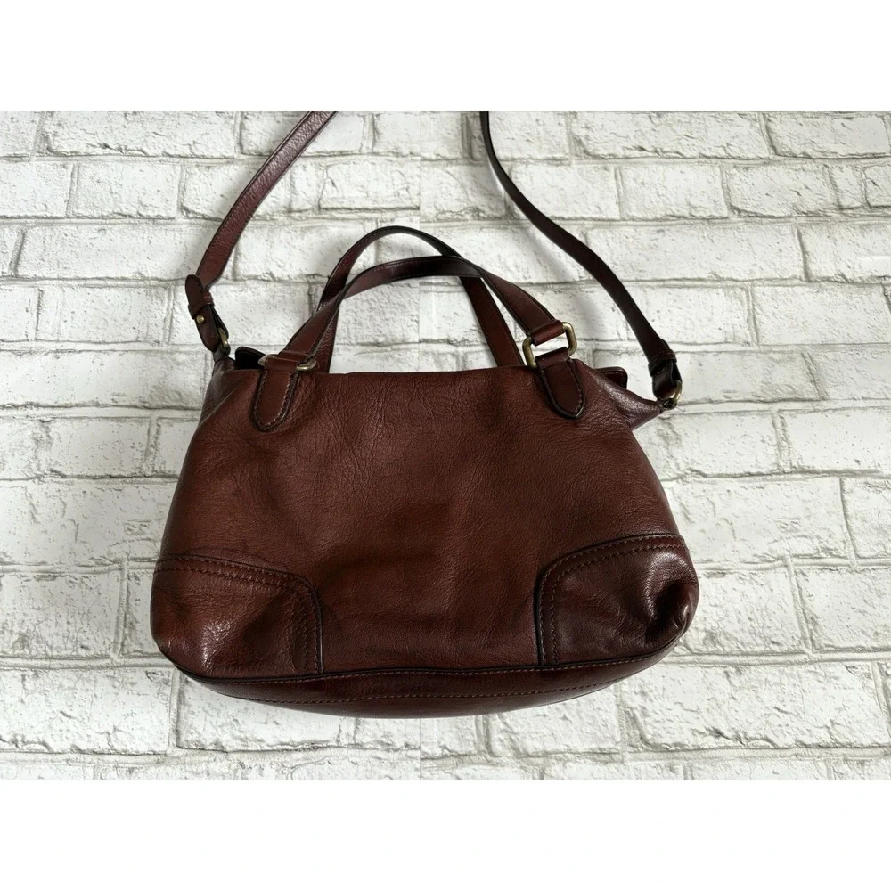 Frye Claude Cognac Leather Satchel‎ Brown Large Bag-MSRP $428
